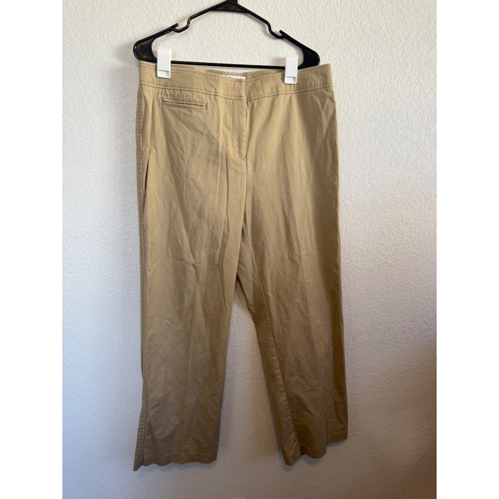 Tommy Hilfiger Chino Pants Women 16 Tan Khaki Stretch Straight Leg Trousers